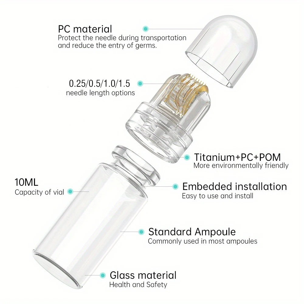 Wateroplosbare titanium 64-naalden roller zonder vloeibare huidverzorgingstool voor gezicht, haar