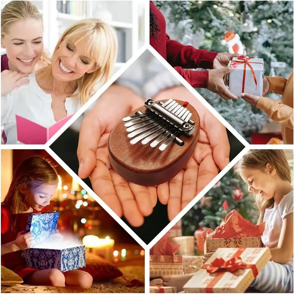 Duimpiano Draagbaar massief hout 8-toetsen Mini Kalimba Pianotoetsenbord Muziekinstrument Kerstcadeau voor kinderen Volwassen Beginner