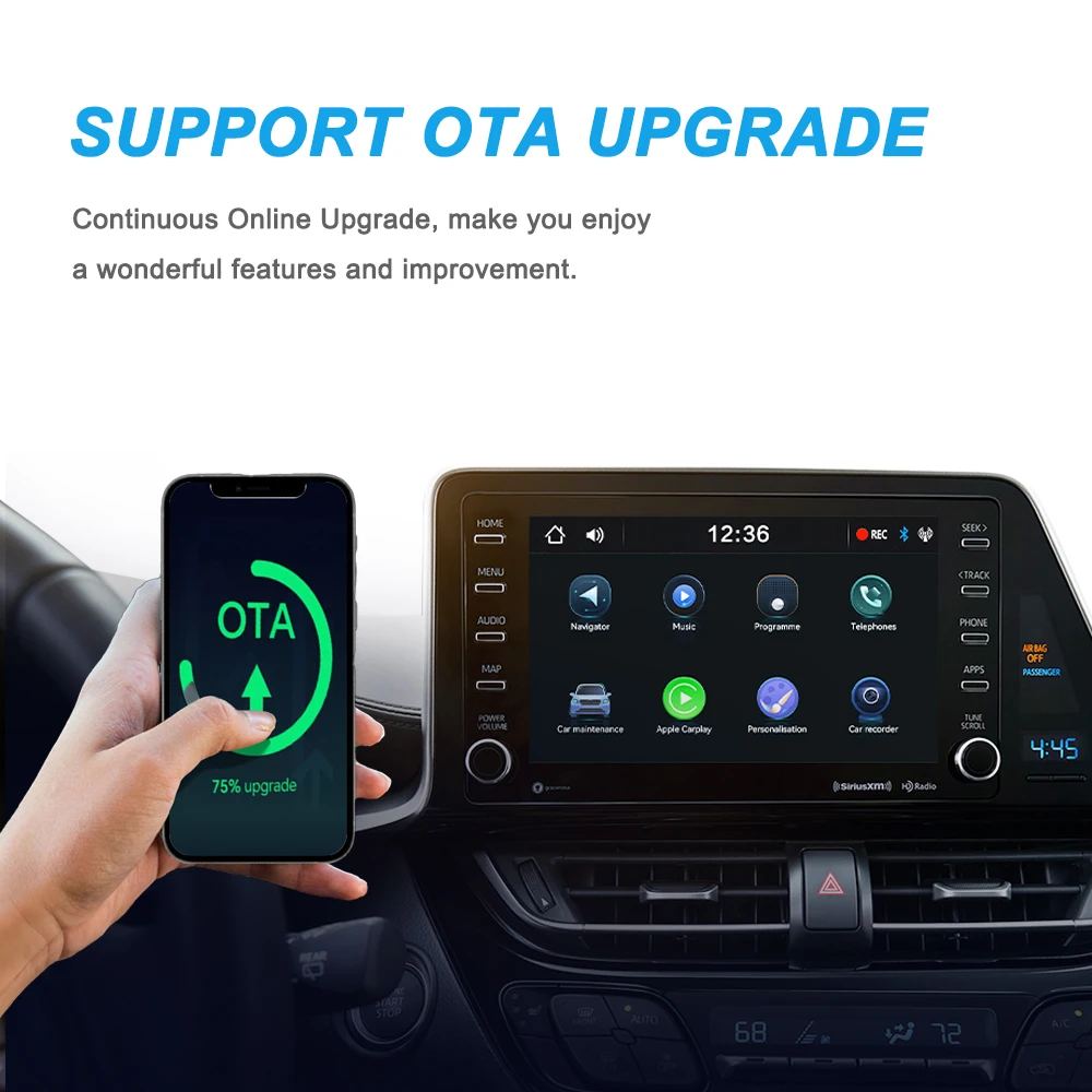 Nuevo Mini adaptador inalámbrico Carplay 2 en 1 y adaptador inalámbrico Android Auto con cable a Plug And Play inalámbrico para coches OEM 99%