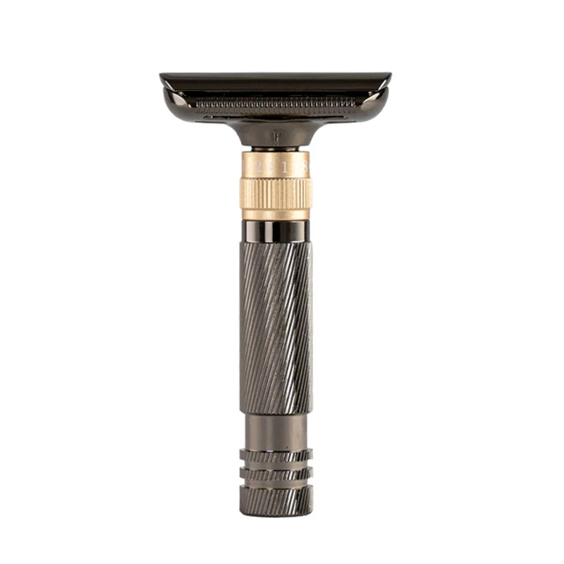 Nuovo design 1-8 Rasoio di sicurezza classico regolabile a doppio bordo Rasoio con lama in acciaio inossidabile Il miglior rasoio da barba per uomo (10 lame)