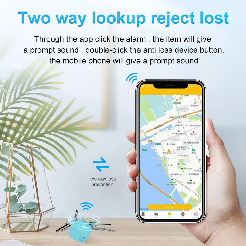 Mini dispositivo de seguimiento Bluetooth antipérdida, billetera para teléfono móvil, buscador de llaves, ubicación, llamador inteligente 5,0, alarma Dual, buscador de mascotas