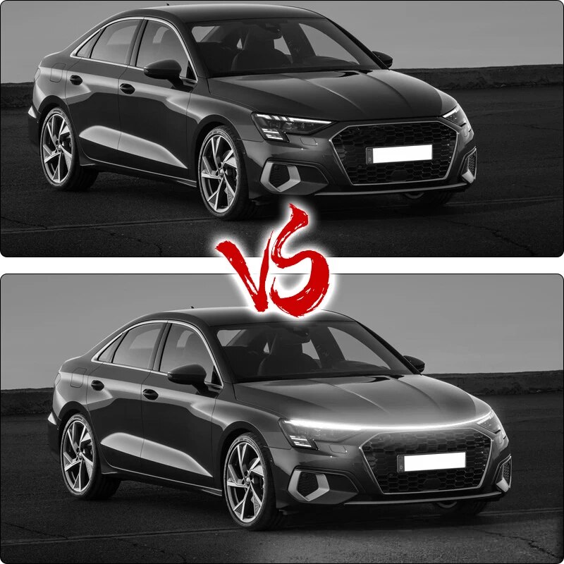 LED Car Hood Atmosphere Light Strip 180cm White Light Waterproof Auto Exterior Decoration Lighting Decorative Ambient Lamp 12V