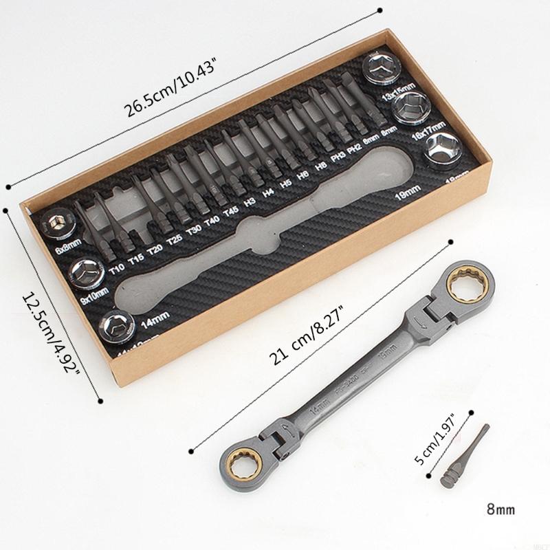 M6CF Mata Obeng Soket Kunci Pas Ratchet Set Kunci Pas Ratchet Multifungsi