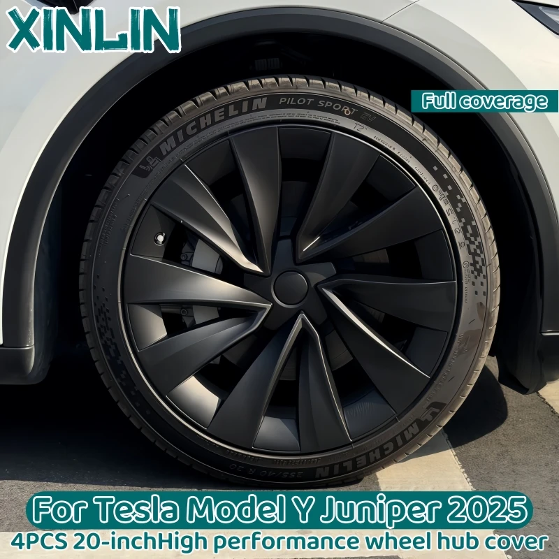 4 шт., 20-дюймовая крышка колеса для Tesla Model Y Juniper 2025, автомобильная производительность, сменная крышка ступицы колеса, полная крышка обода, аксессуары