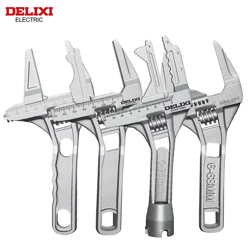 DELIXI ELECTRIC Chiave da bagno Chiave universale Grande apertura e dentata antiscivolo Doppio scopo per mantenere la fabbrica del bagno