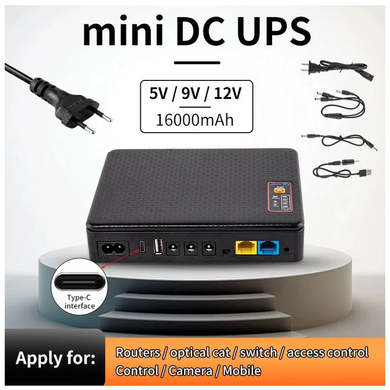 Home Mini UPS Small 5v 9v 12v Dc POE Modem Lithium Battery Bank Uninterruptible Power Supply Companies for Wifi Router Optical