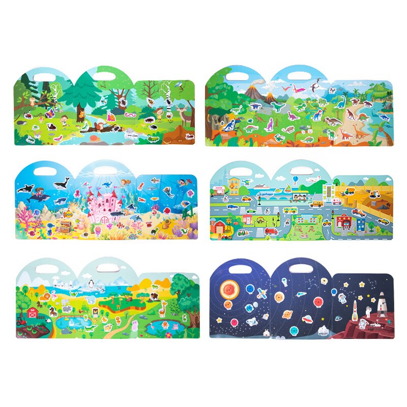 Early Childhood Education Scene Sticker Book Focus Teelt Stille Sticker Boek Verlichting Puzzel Cognitief Sticker Boek