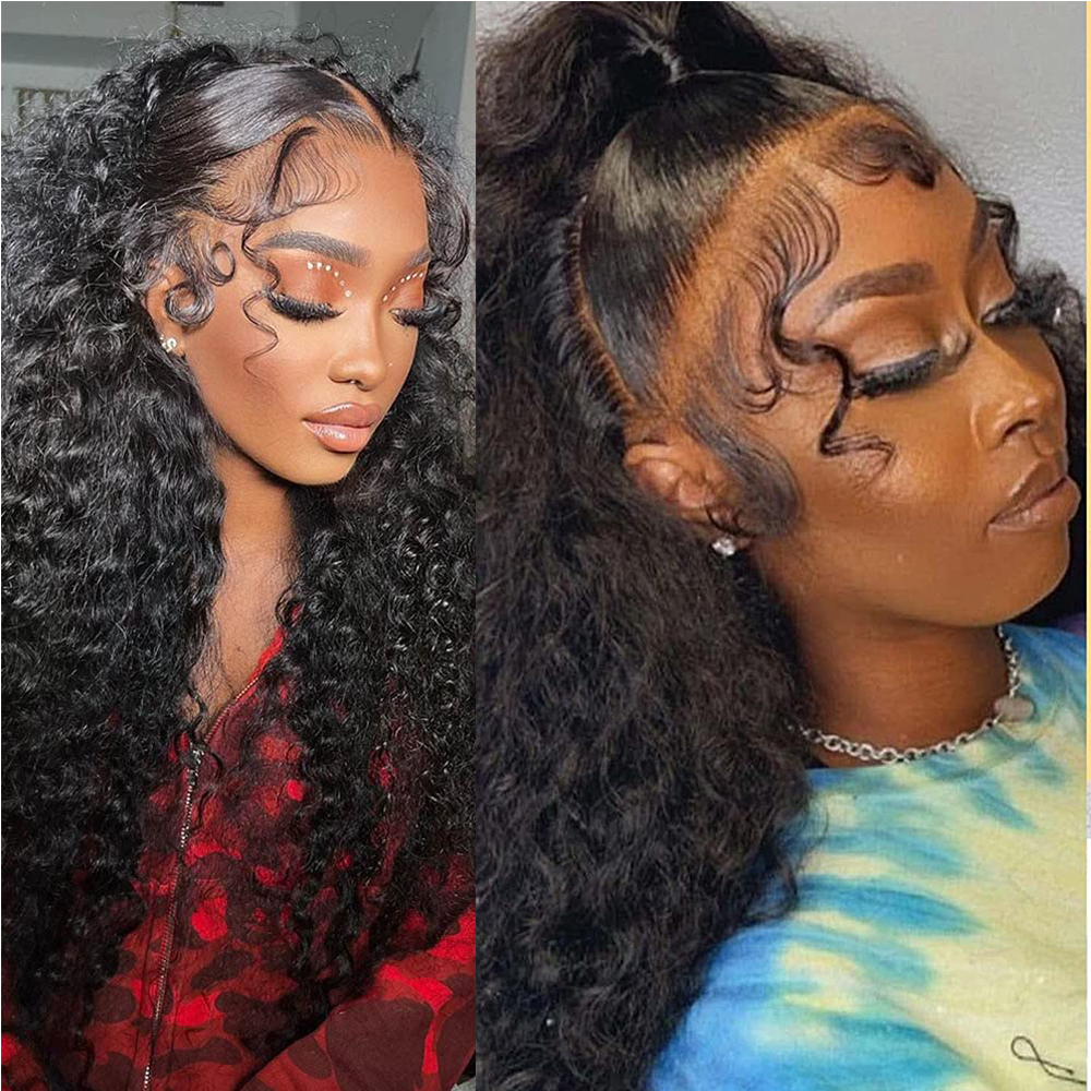 女性用ヘアカーリーストライプ,HDレースの人間の髪の毛,4ユニット