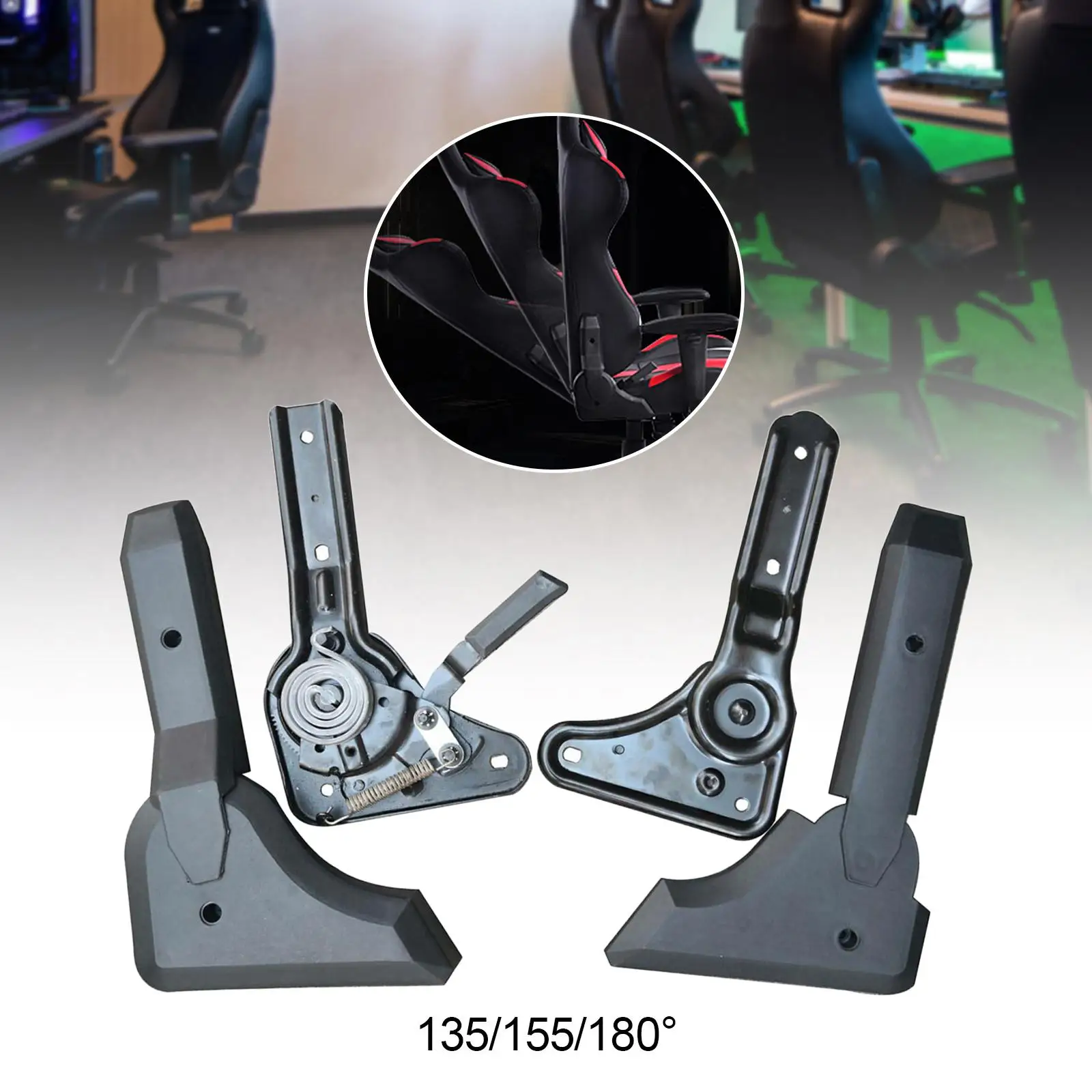 Ajustador de ângulo de cadeira, cadeira de computador, substituição de assento de jogos, encosto de inclinação, cadeira com encosto alto, peças multiângulo