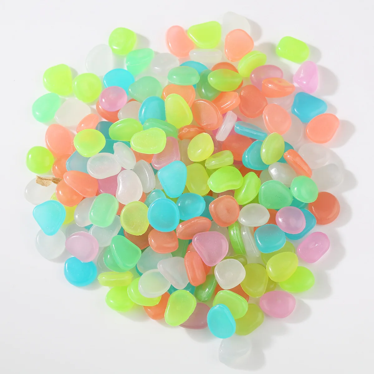 100PCSLuminousหินสวนปลาถังภูมิทัศน์Glow-In-The-Darkหินตกแต่งประดิษฐ์เรืองแสงสีห่านหิน