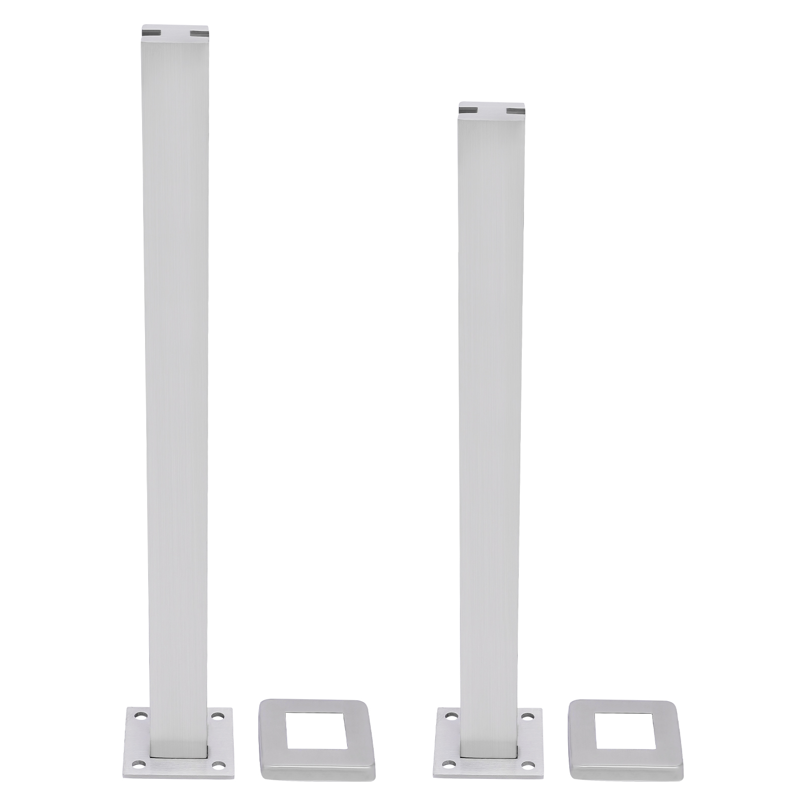 Durable Stainless Steel Railing, 220 lbs Capacity, 26-inch Post, Glass Panel, Rust-Resistant for Residential or Commercial Use