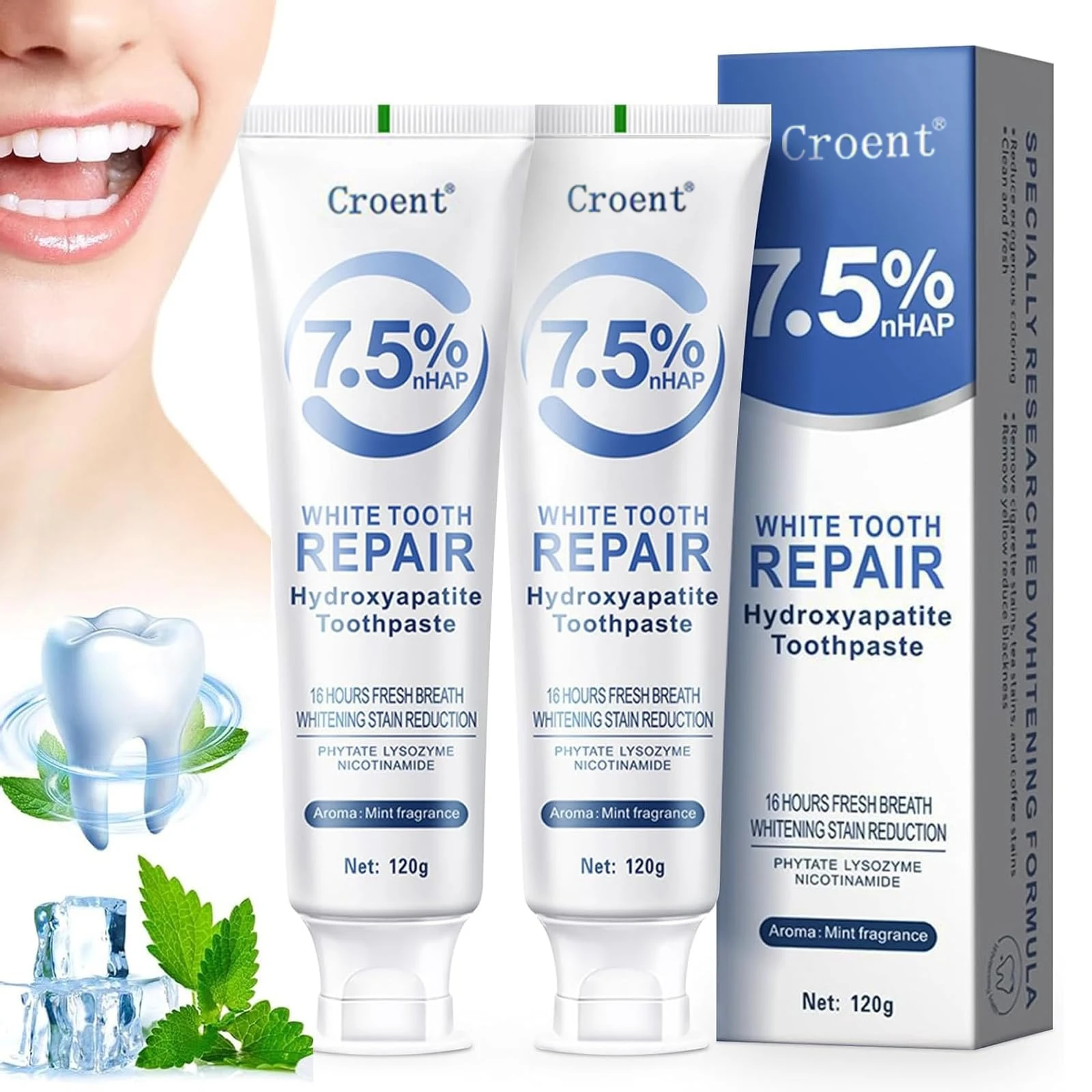 100g/120g Idroxyapatite Dentifricio Rinforzamento Dei Denti Aggiorna Alito Sbiancamento Dentifricio Intensivi Rimozione Macchie Dentifricio