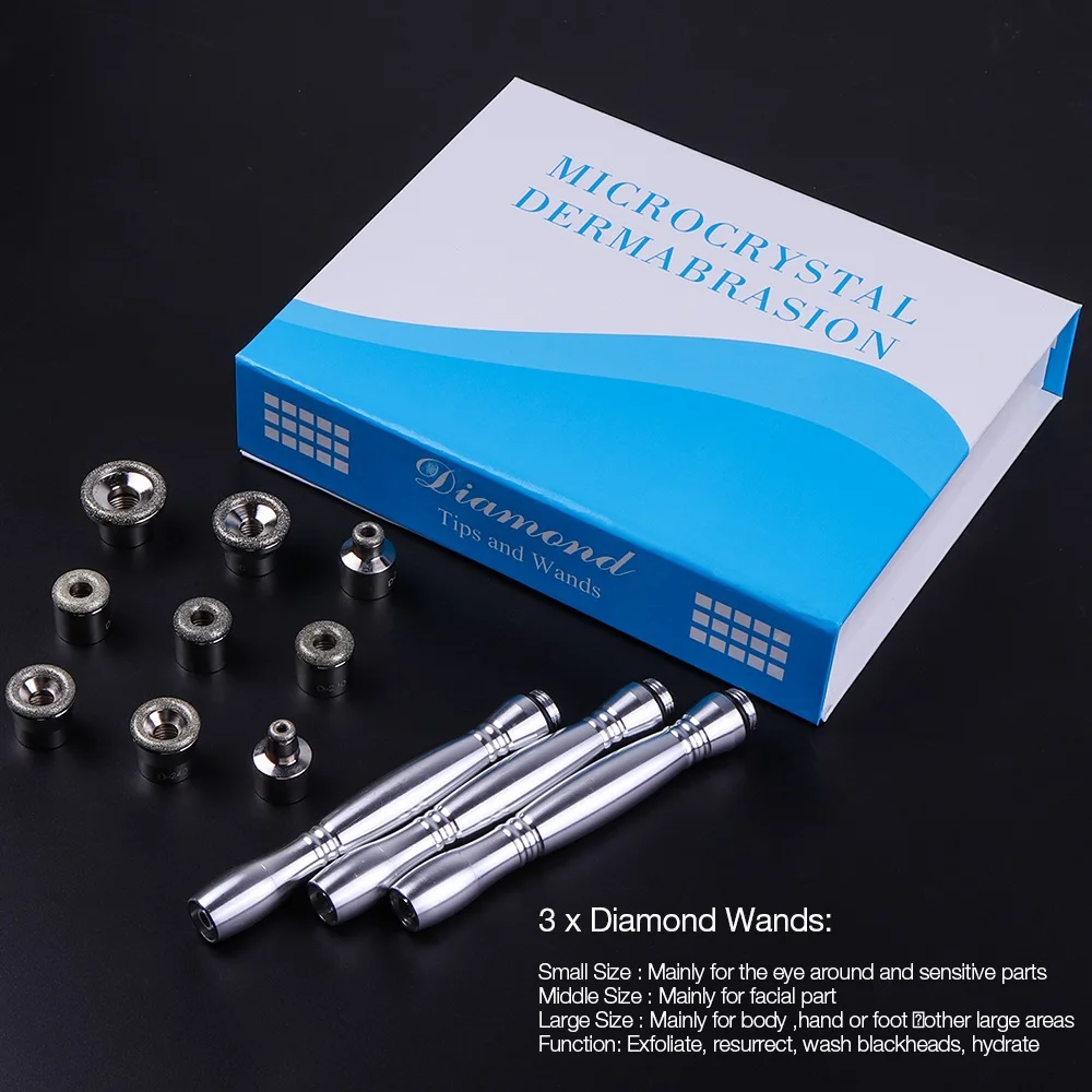 Máquina profesional 3 en 1 de microdermoabrasión con punta de diamante, pulverización de agua y exfoliación. Herramientas de belleza para eliminar arrugas y realizar peelings faciales.