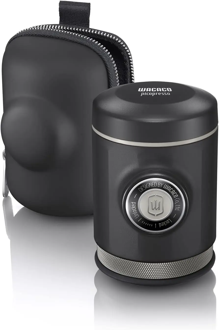 Cafetera Espresso Portátil con Estuche Protector, Compatible con Molienda Ultrafina, Cafetera Viaje, Operada Manualmente