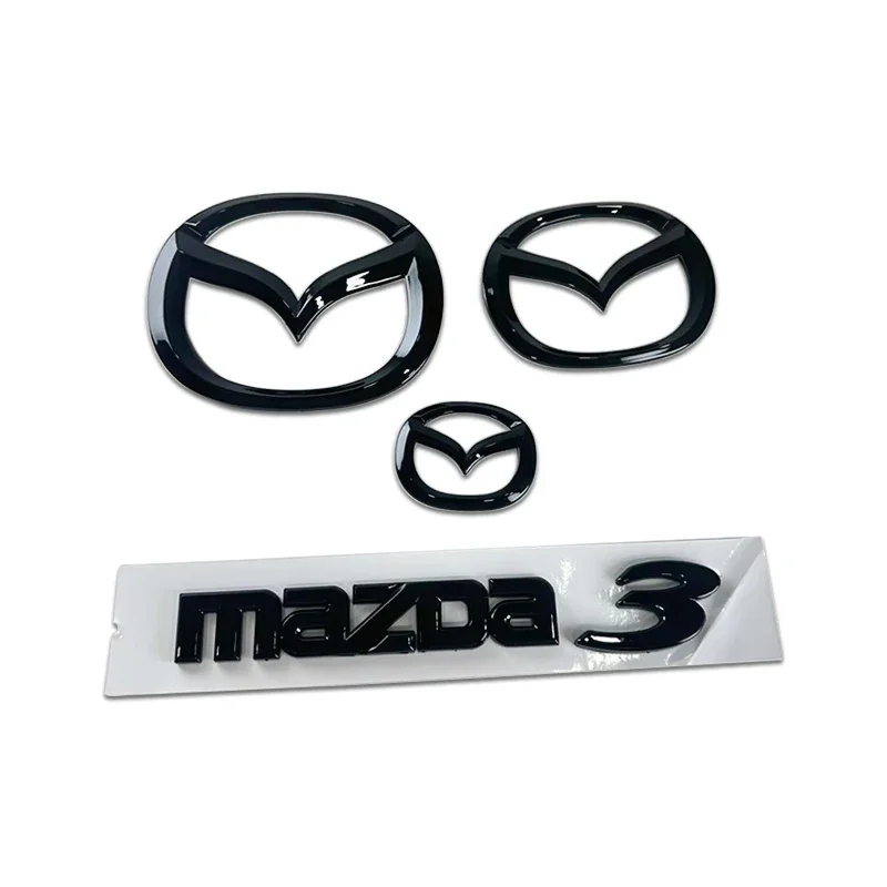 Emblema delantero de plástico para coche, insignia para maletero, pegatina para volante para Mazda 3, insignia para carrocería Mazda3, pegatina reemplazada, decoración Exterior