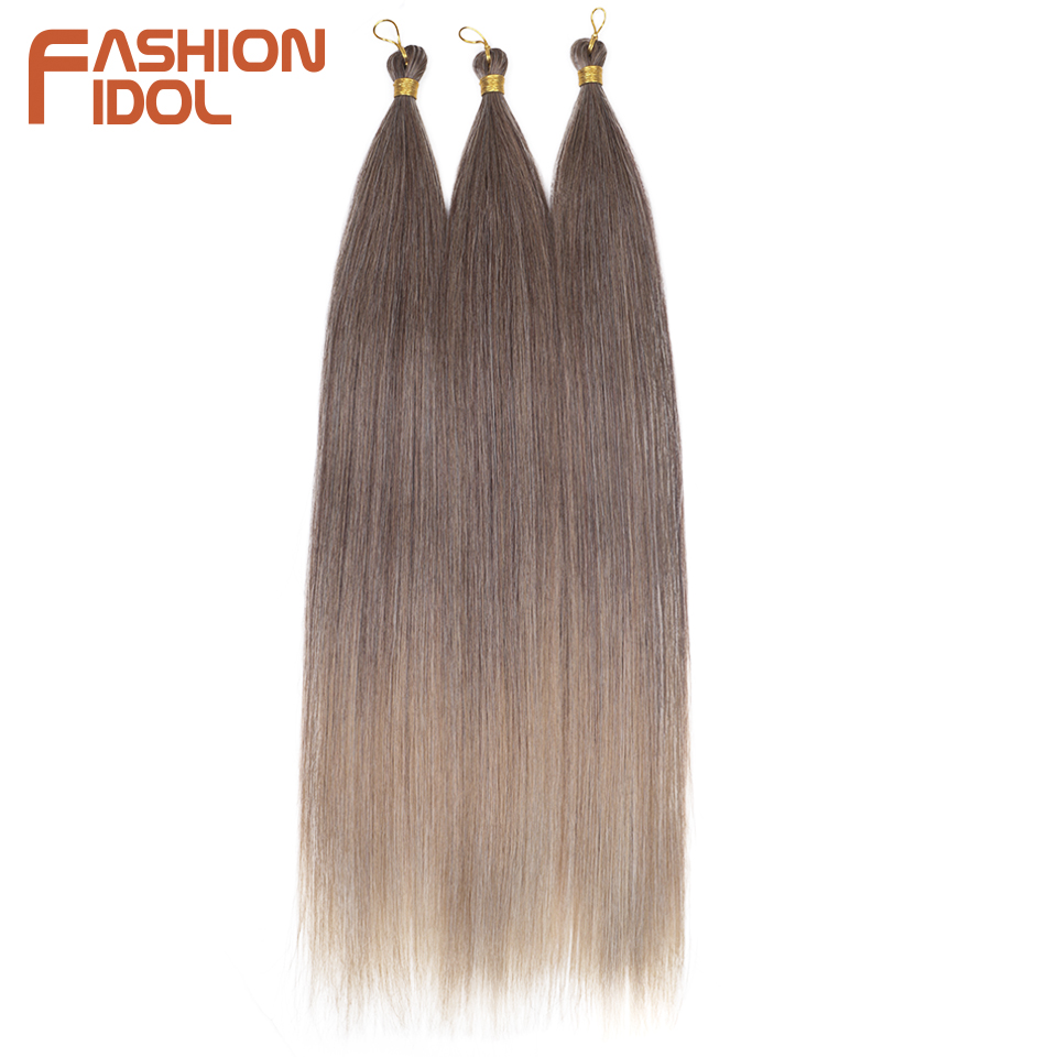 28 Zoll 3PCS 300g Yaki Gerade Pony Haar Bundles Häkeln Zöpfe Haar Synthetische Flechten Haar Ombre Braun häkeln Haar Verlängerung