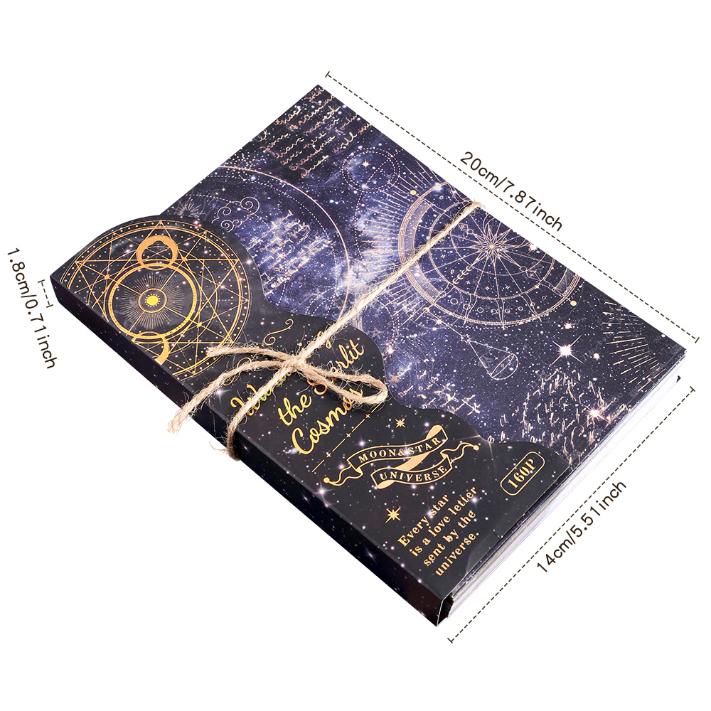 160 Sheets Vintage Starry Sky Scrapbook Paper Non-Sticky Large Size Decorative Pages with 160 Unique Designs for Junk Journals