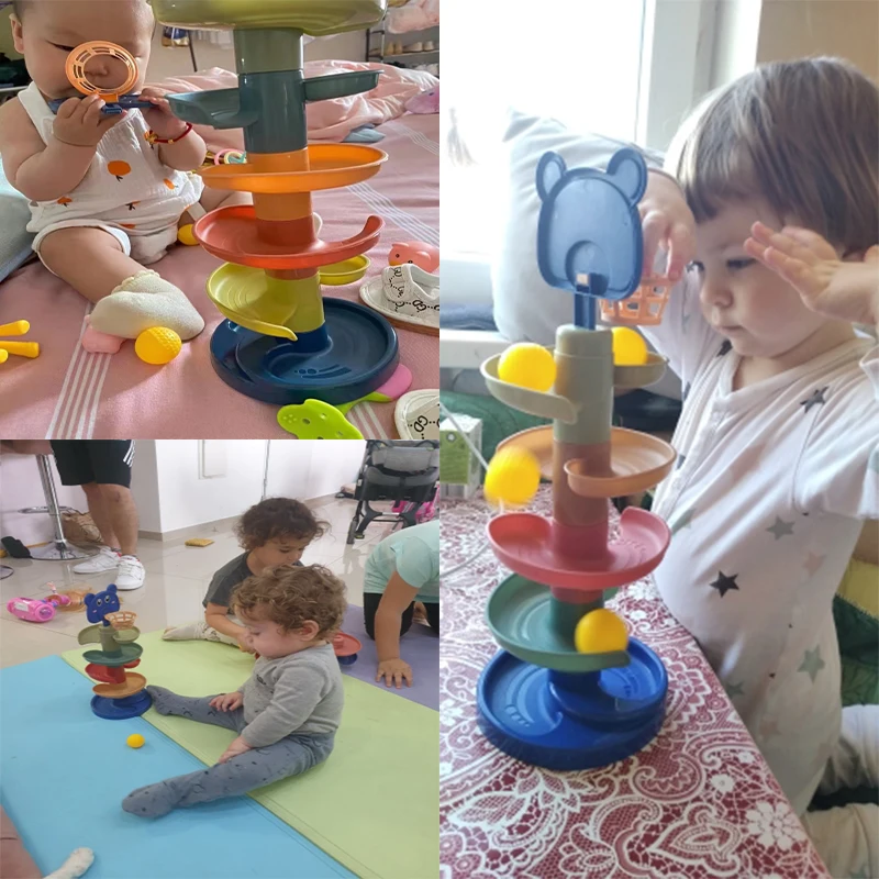 Montessori Đồ Chơi Cho Bé Cán Bóng Cọc Tháp Đầu Đồ Chơi Giáo Dục Cho Bé Quay Theo Dõi Cho Bé Tặng Đồ Chơi Xếp Hình Cho Bé