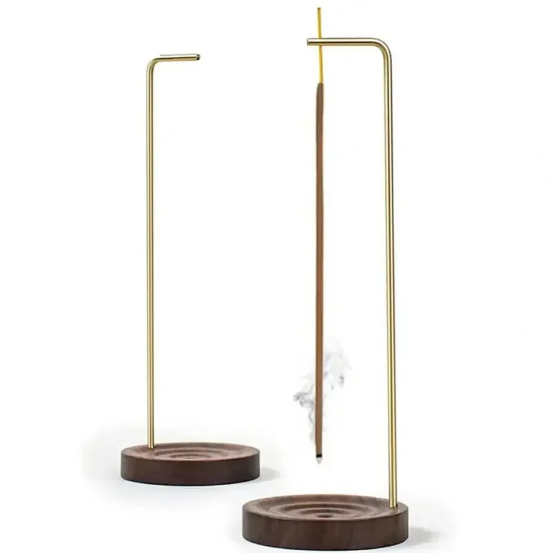 Liquidación_Palo de incienso, exquisito adorno decorativo de madera para quemador de incienso con Base, suministro decorativo para sala de estar