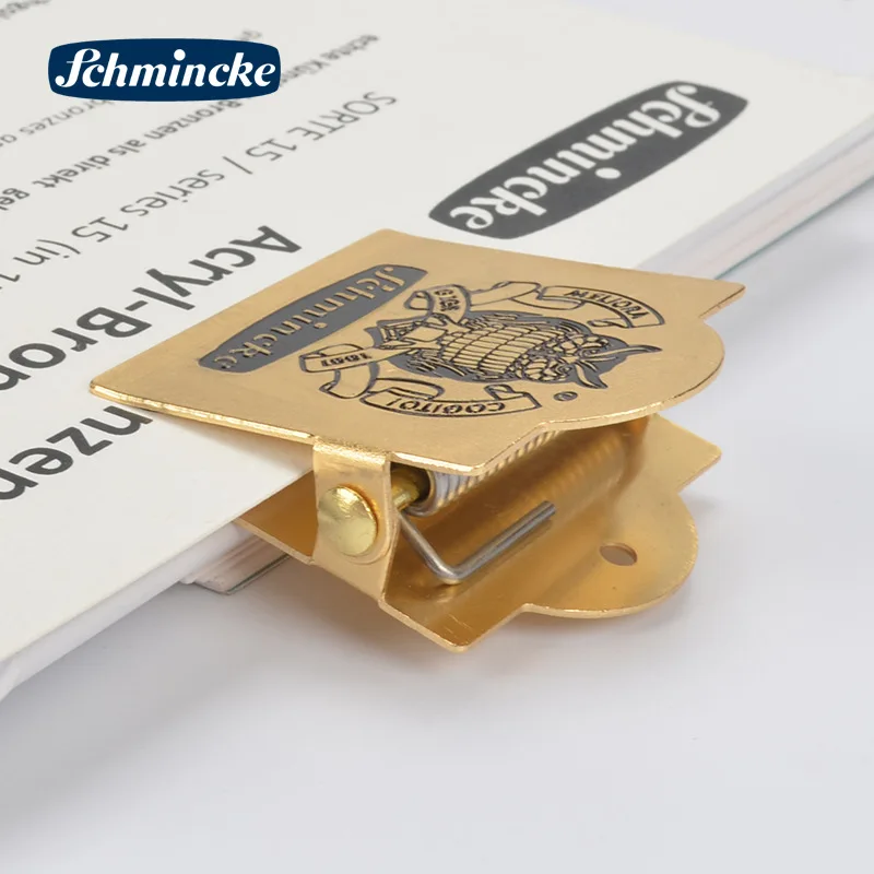 Schmincke Clips de papel de latón para dibujo artístico, Clip para libros, accesorios para viajeros, cuaderno, planificador, decoración, papelería escolar