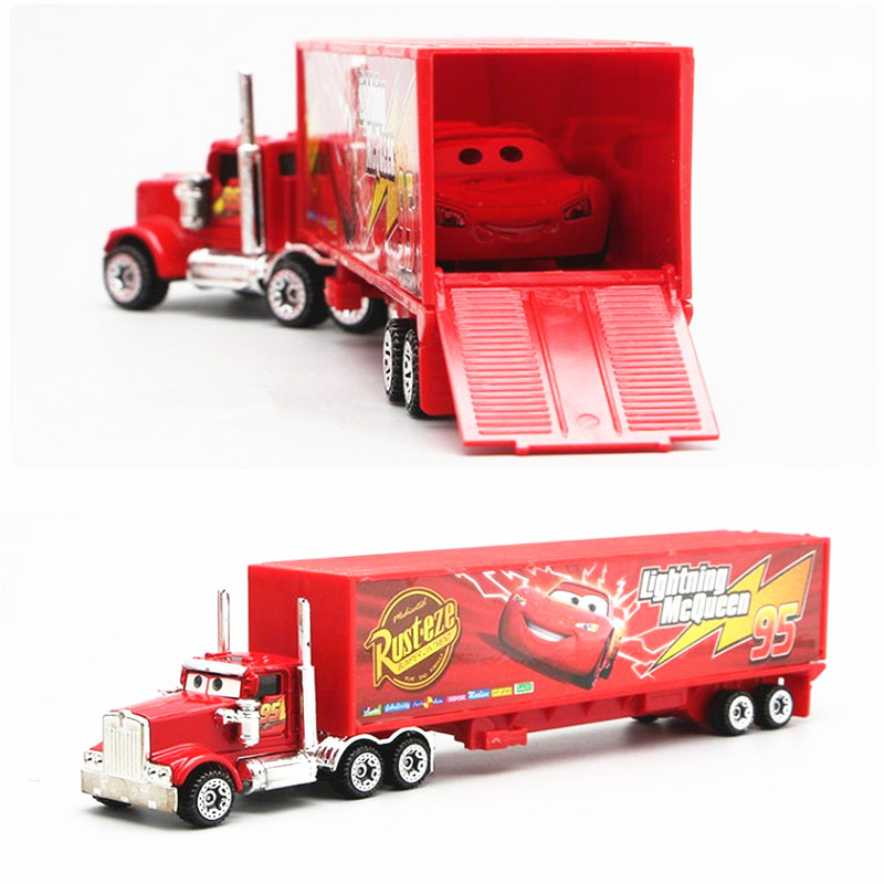 7–6 Stück Set Disney Pixar Auto 3 2 1 Lightning McQueen Jackson Storm Mack Truck 1:55, Druckguss-Metallautomodell, Spielzeugjunge, Weihnachtsgeschenk