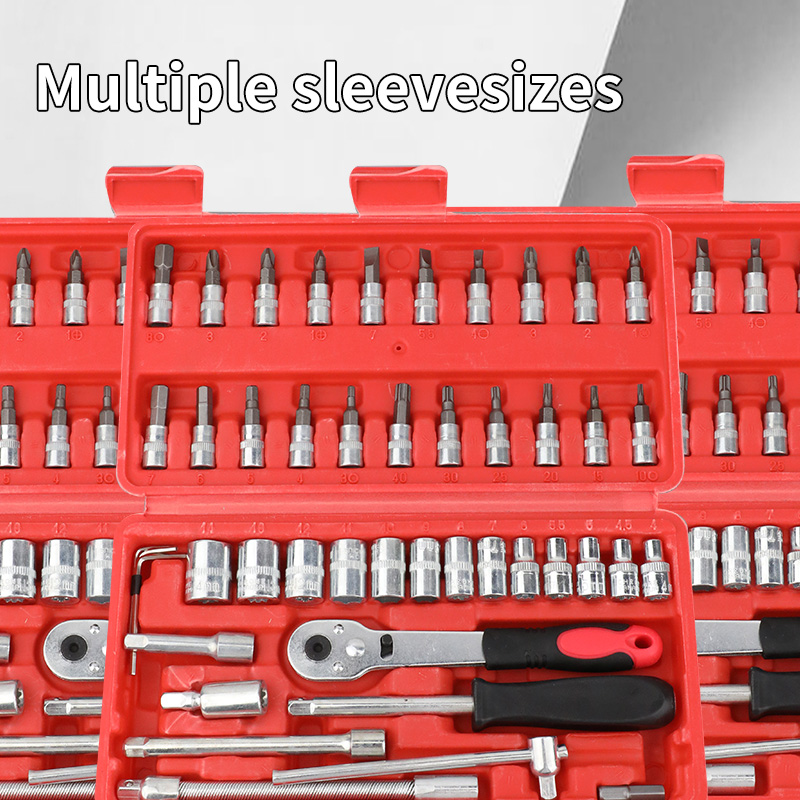 46-Piece Tool Set - General Home Use Craft Toolbox, Motorcycle Car Repair Tool Set, with Plastic Tool Box Storage Box