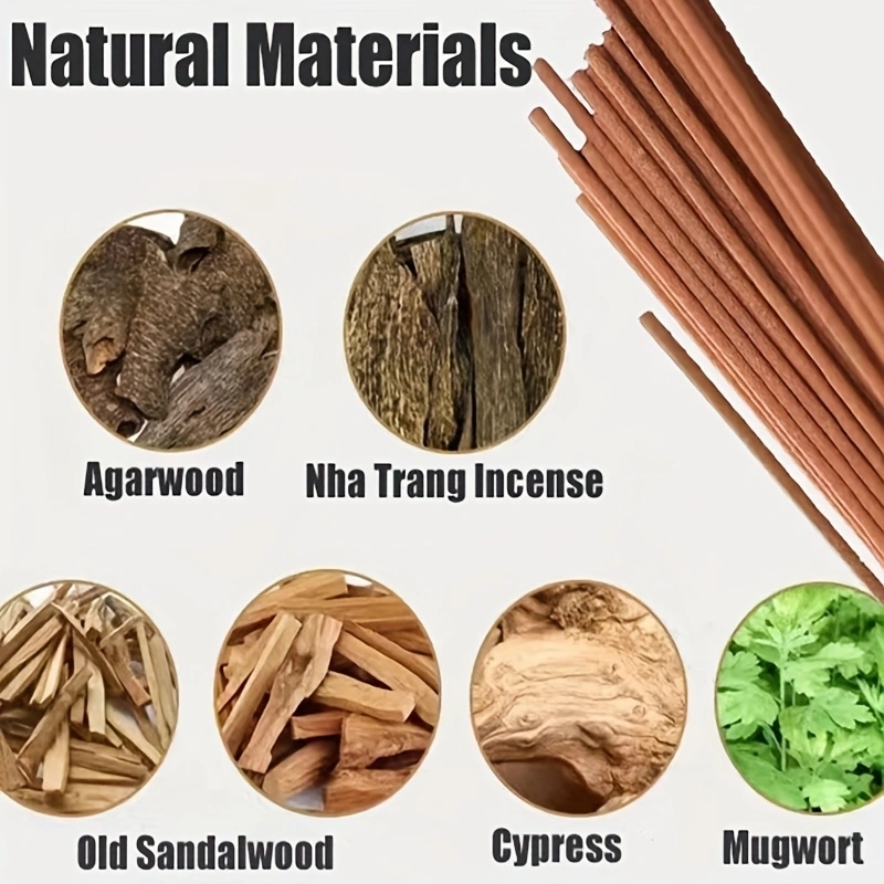 40 Uds. Varillas de incienso para el hogar, varillas de incienso de sándalo Natural, ceremonia de bendición aromática, incienso de Buda para orar
