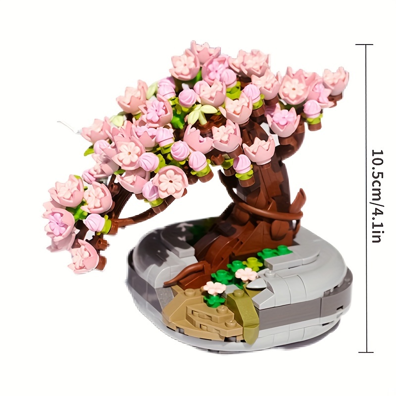Cherry Bonsai Succulent Mini-Bausteine-Set für Heimdekoration, Halloween, Thanksgiving, Weihnachtsgeschenk