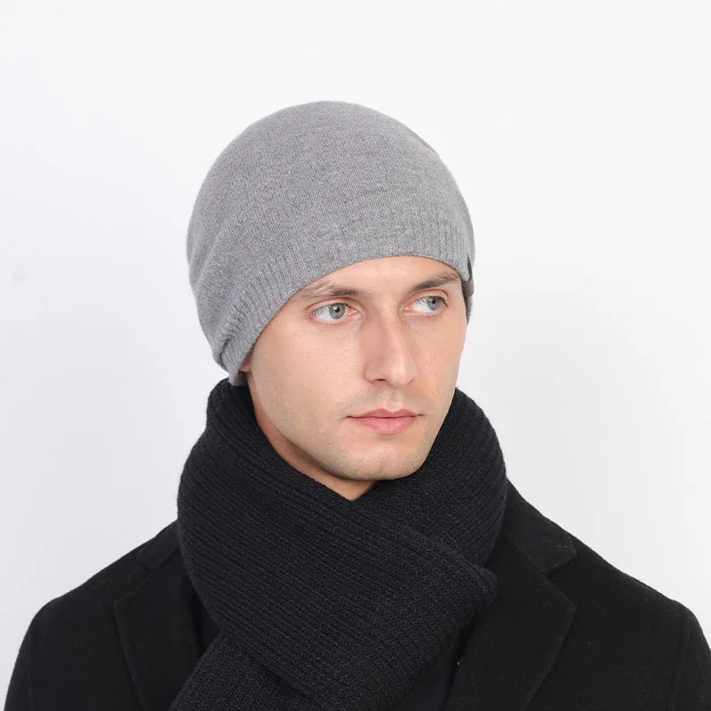 Men's Beanie Hats, Cold Hats, Ice Hats, Outdoor Warm Knit Hats, High Elastic Velvet Soft Hats