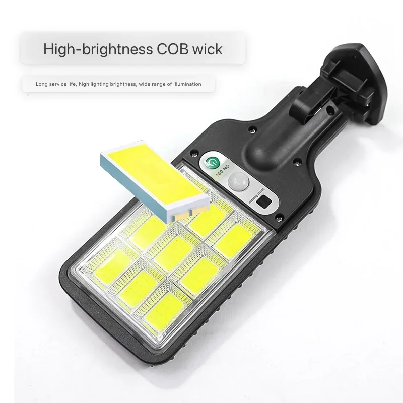 Irradiação 500 ㎡   Luz solar para sensor de movimento de luz solar externa IP65 à prova d'água jardim parede de rua lâmpada solar externa