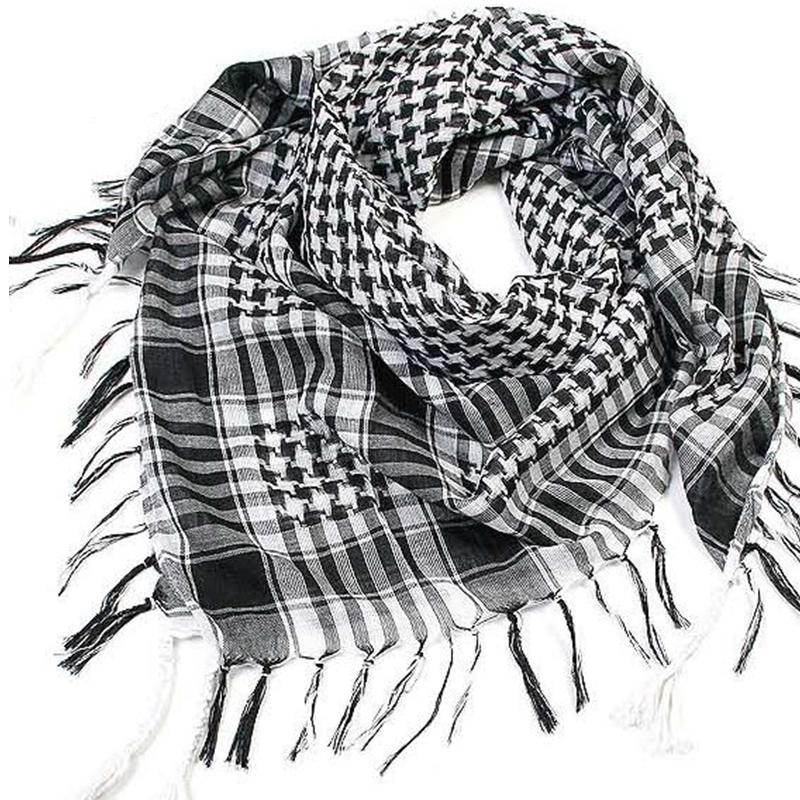 Verão unisex tático árabe ciclismo máscara cachecol para homem mulher moda leve hijab cachecol primavera exército xadrez cabeça cachecol máscara