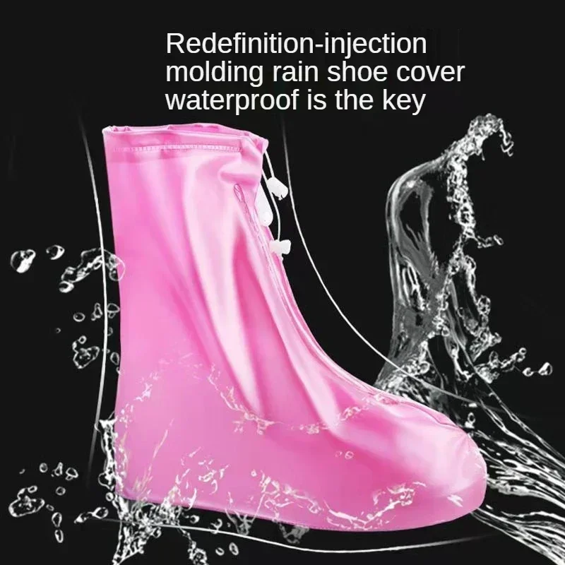 Capa de sapato impermeável de silicone esporte capa de bota de chuva com camada material antiderrapante resistente ao desgaste grosso sapatos capa unisex 1 par