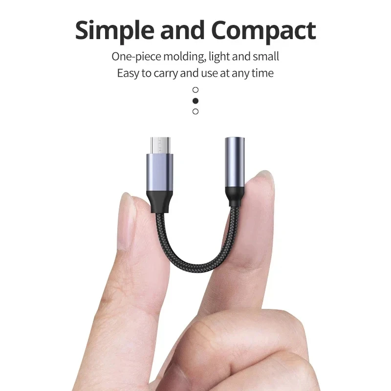 Adaptador de auriculares USB tipo C a conector de 3,5 mm Audio auxiliar todos los auriculares Cable divisor de alta fidelidad para iPhone 16 15 Samsung