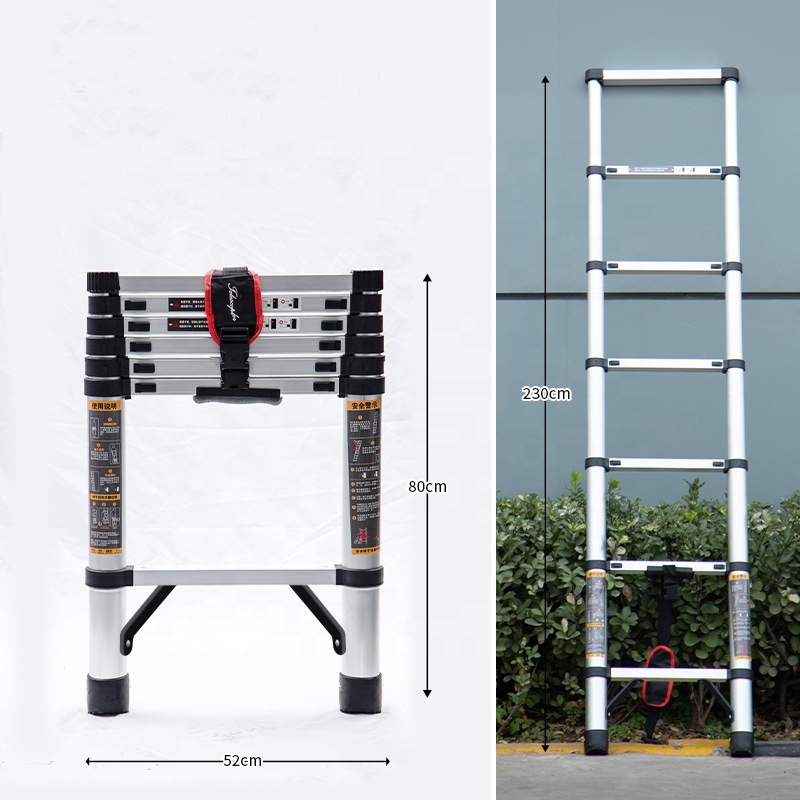 Escada de alumínio personalizada telescópica extensível max 5.8m preço da escada de alumínio