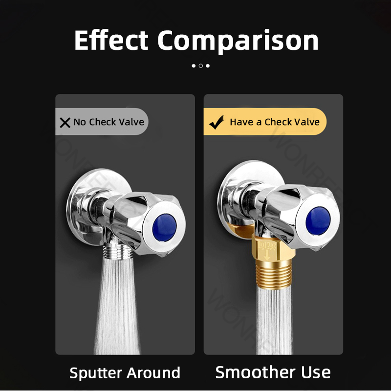 One-way check valve all-copper toilet anti-return bathroom water pipe stop valve anti-return water backflow check valve accessor