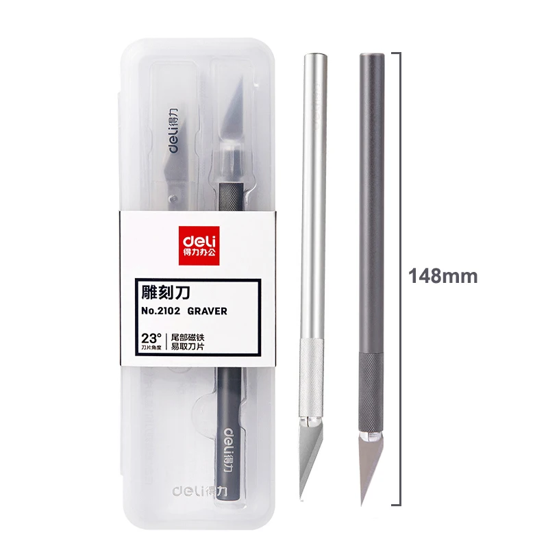 Deli Lame per bisturi Coltello di precisione in metallo Coltelli per incisione Coltelli artigianali per coltelli per strumenti di riparazione PCB per carta in legno