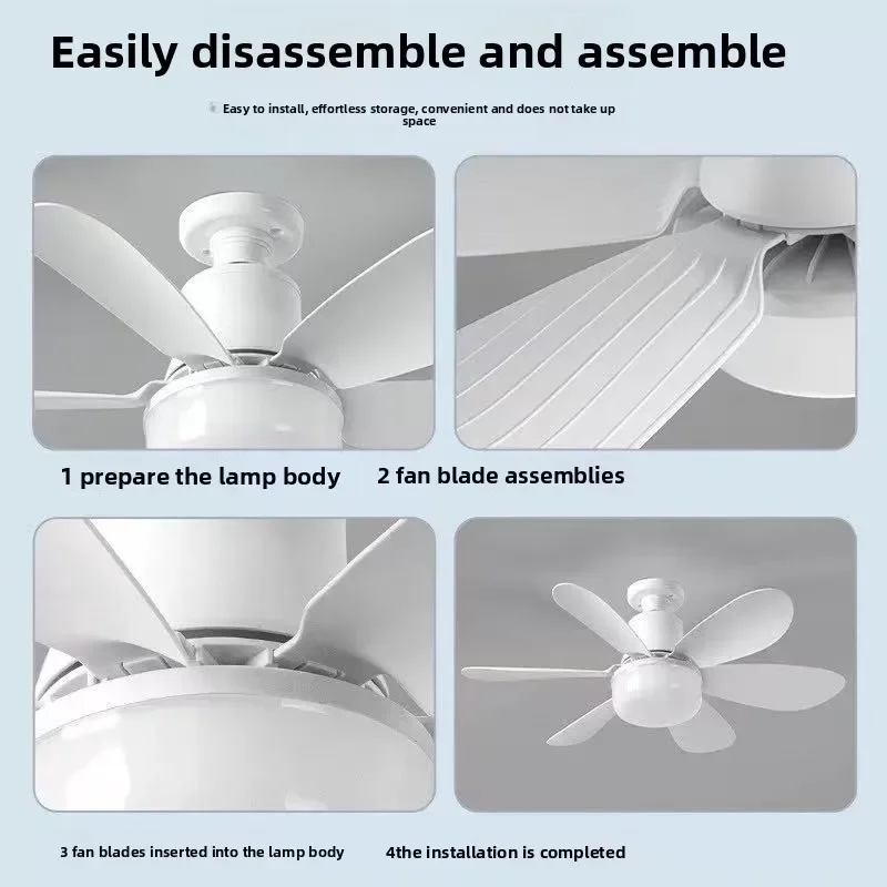Ventilador de teto com soquete LED 40W com luz, ventiladores de teto com parafuso de 20,5 pol. com luzes com controle remoto, para quarto/garagem/cozinha