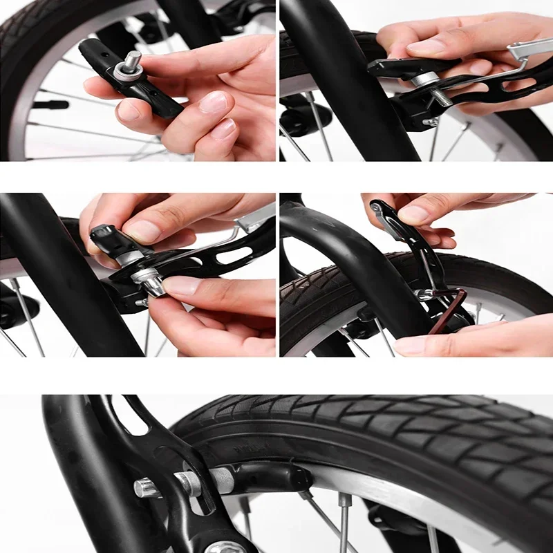 1/2/4/6/10 คู่ MTB จักรยานเงียบเบรค Pads ขี่จักรยาน V เบรคผู้ถือ Pads รองเท้าบล็อกยางทนทานขี่จักรยานอุปกรณ์เสริม