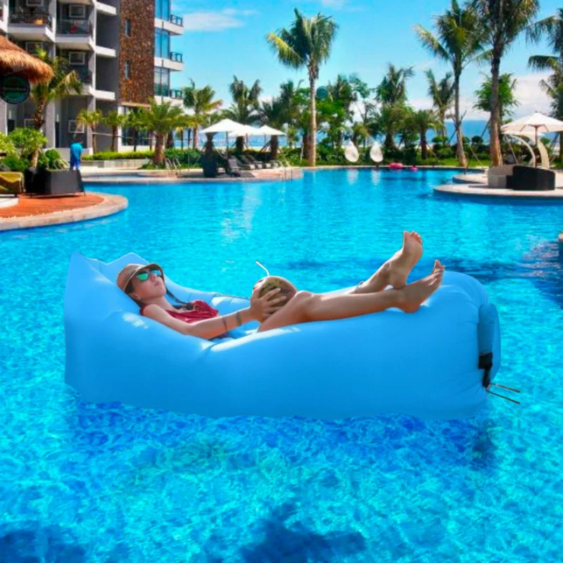 Sofá inflable para acampar al aire libre, silla de aire, saco de dormir plegable portátil, resistente al agua, sillas Picnics, Accesorios de playa