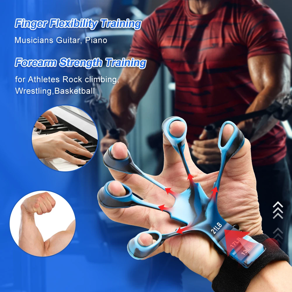 Finger Gripper Finger Exerciser Guitar Finger Exerciser 6 Resistant Levels Recovery Physical Tools Hand Strengthener For Patient
