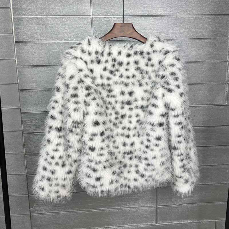Frühling Lange Faux Pelzmantel Frauen Herbst Winter Große Jacke Mantel Leopard Y2k Taschen Dicken Mantel Warme Jacken Maxi Mäntel