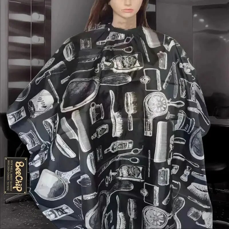 Baberos de peluquería antiadherentes para permanente y teñido, estampado permanente y teñido, vestido para el cabello, chal
