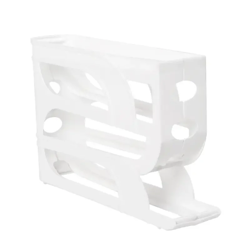 Rodillo automático para huevos de gran capacidad, refrigerador de cuatro niveles para el hogar, caja de almacenamiento de huevos, ahorro de espacio, cocina dedicada