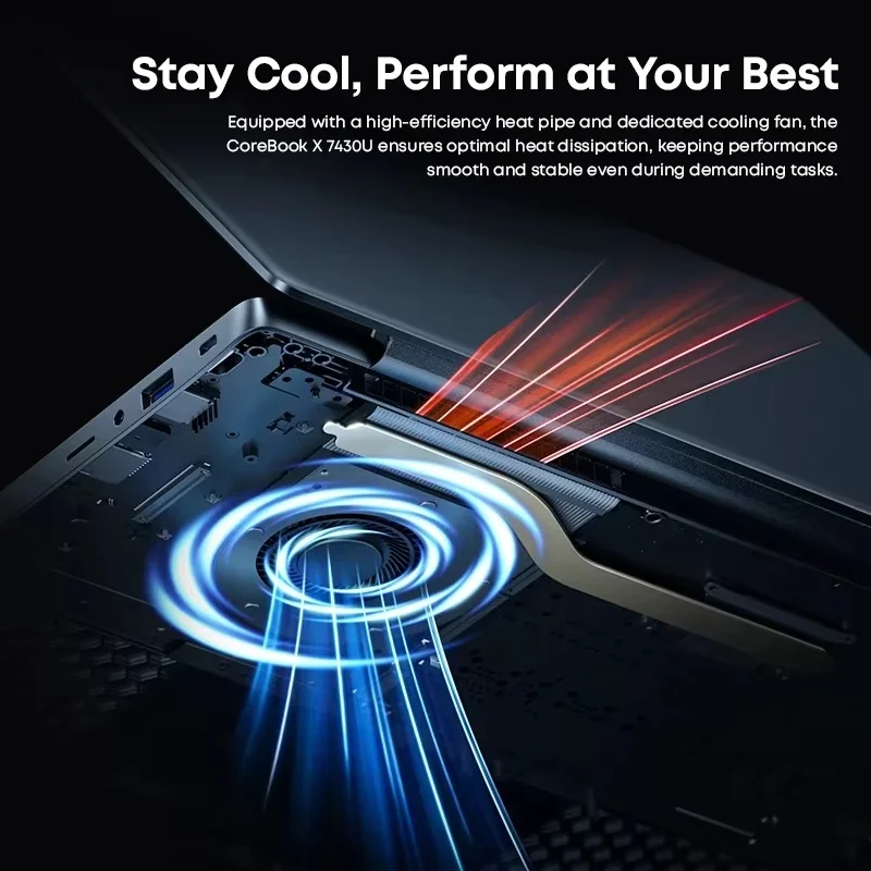 CHUWI CoreBook X Gaming Laptop AMD R5-7430U 16GB DDR4 RAM 512GB SSD 14.1 inch FHD Screen Lightweight Notebook 4.3 GHz Windows 11