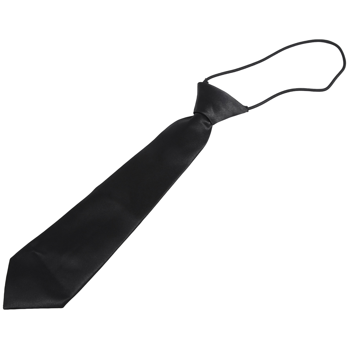 Newest Solid Black Polyester Elastic Slim Necktie Neck Tie for Child
