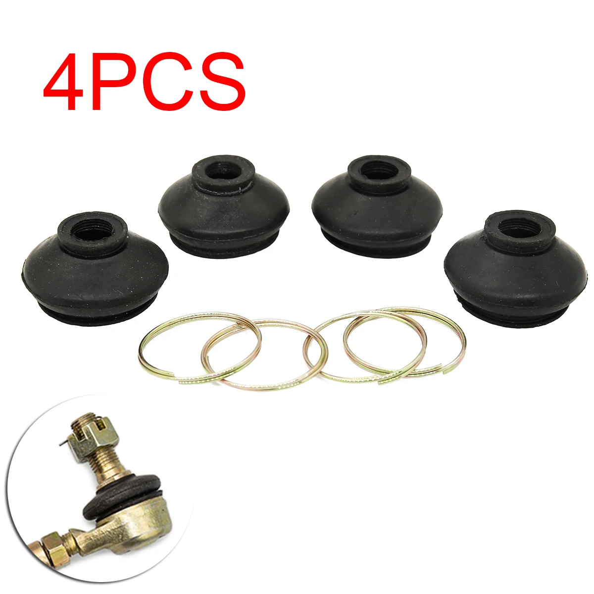 4 pçs virar para haste braço bola cabeça proteção contra poeira capa de borracha para chinês atv quad go kart
