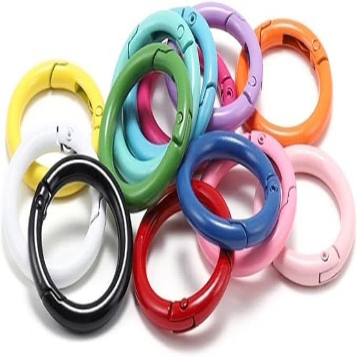5Pcs/Lot 21 Colors Metal O Ring Spring Clasp Openable Round Carabiner Keychain Clips Hook Dog Chain DIY Jewelry Buckle Connector