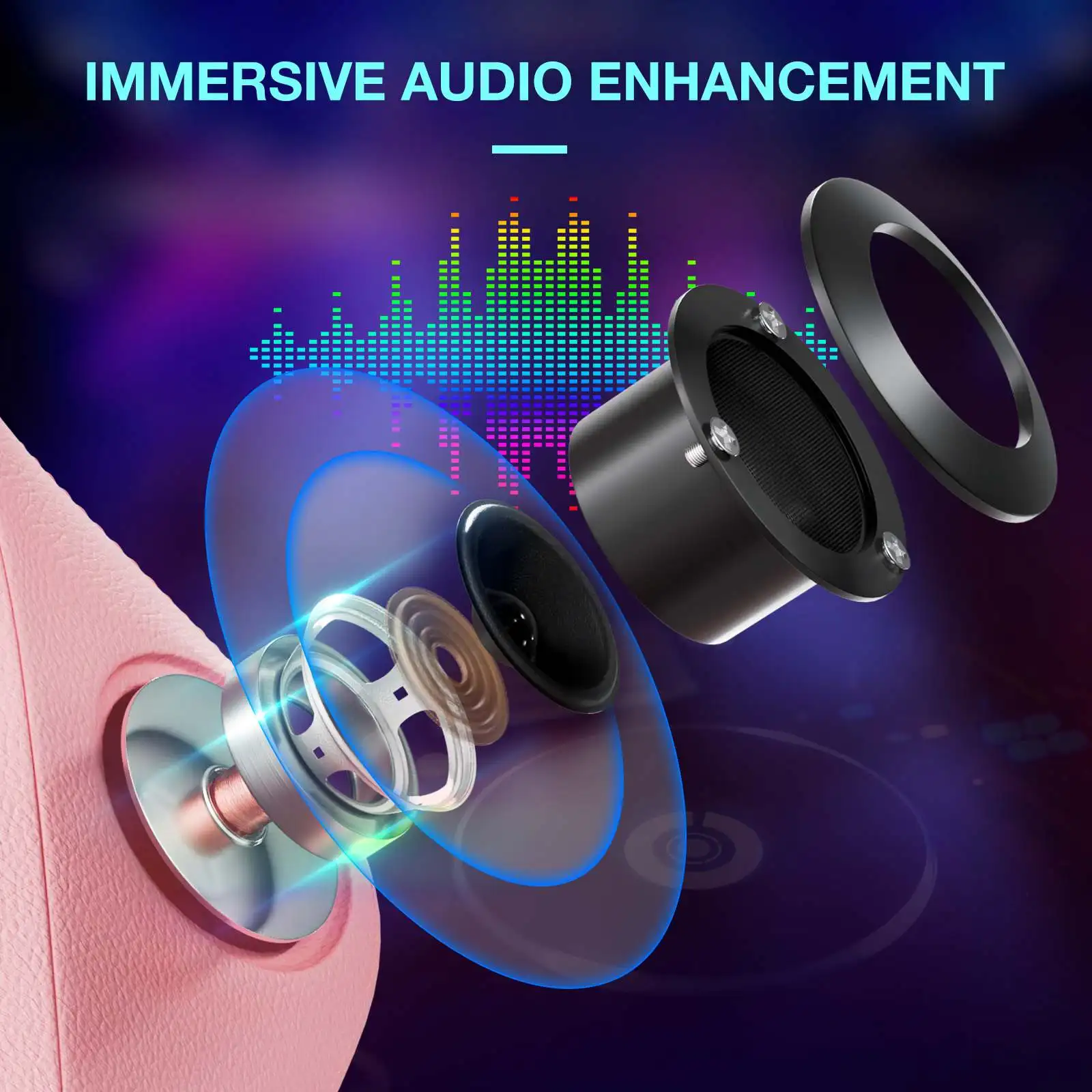 Sedia da gioco ergonomica Altoparlante Bluetooth Luci a LED Massaggio Braccioli regolabili.