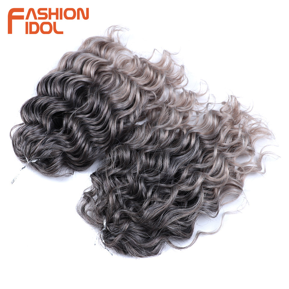 Moda ídolo profundo ondulado torção crochê cabelo sintético afro encaracolado tranças de crochê ombre marrom 10 polegadas trança extensão do cabelo