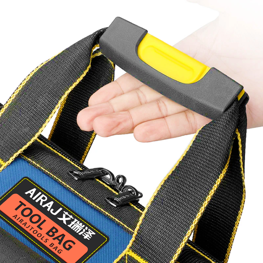 AIRAJ-Bolsa de herramientas multifunción 1680D, bolsa de electricista de tela Oxford, bolsa de almacenamiento anticaída impermeable con múltiples bolsillos